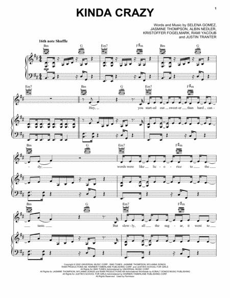 Free Sheet Music Kinda Crazy