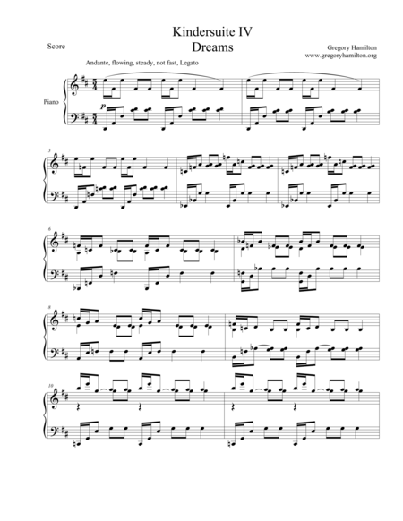 Kindersuite Iv Dreams Sheet Music