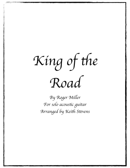 King Of The Road For Fingerstyle Guitar Sheet Music