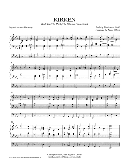 Kirken Built On The Rock The Church Doth Stand Ora Sheet Music