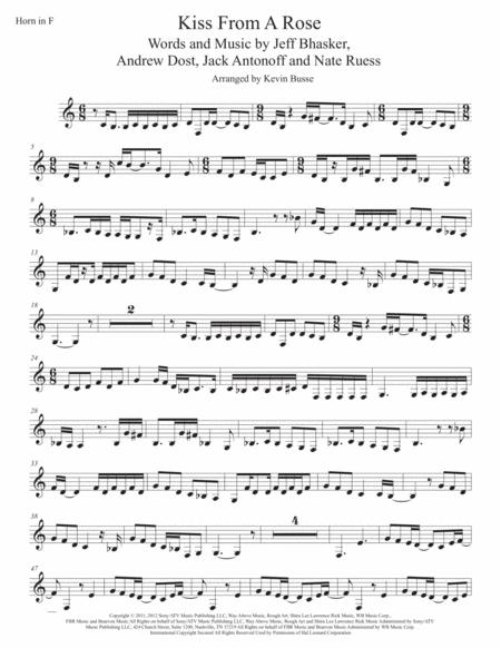 Kiss From A Rose Easy Key Of C Horn In F Sheet Music