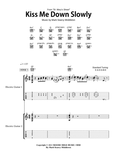 Kiss Me Down Slowly Sheet Music