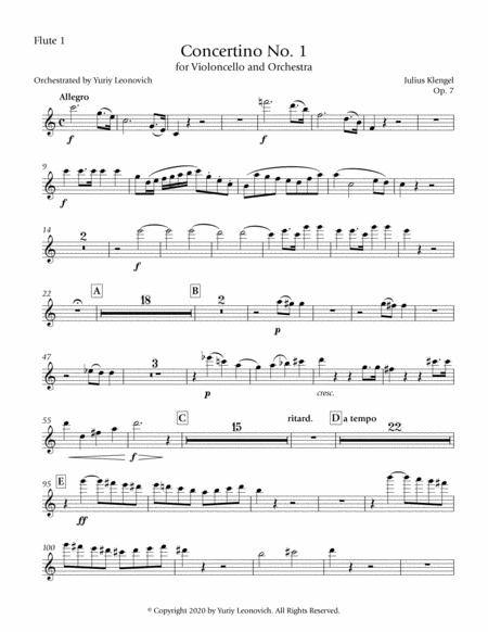 Free Sheet Music Klengel Concertino No 1 For Cello And Orchestra Orchestrated By Yuriy Leonovich Orchestra And Solo Parts