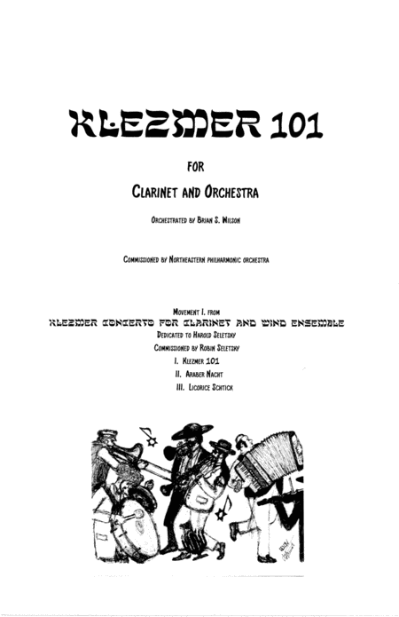 Klezmer 101 Orchestral Version From Klezmer Concerto For Clarinet And Wind Orchestra Score Sheet Music