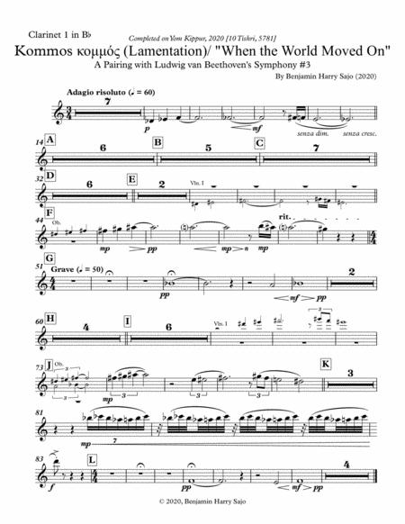 Kommos Lamentation When The World Moved On Clarinet 1 In Bb Sheet Music