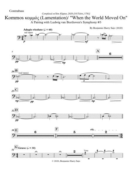 Free Sheet Music Kommos Lamentation When The World Moved On Contrabass