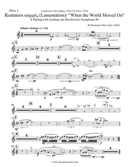 Kommos Lamentation When The World Moved On Oboe 1 Sheet Music