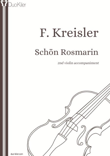 Kreisler Schn Rosmarin 2nd Violin Accompaniment Sheet Music