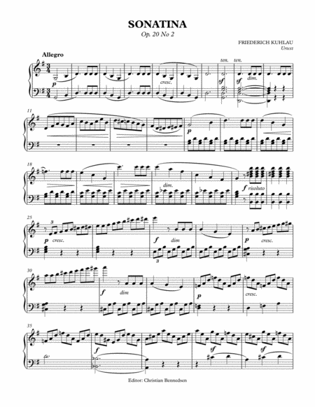 Free Sheet Music Kuhlau Sonatina Op 20 No 2