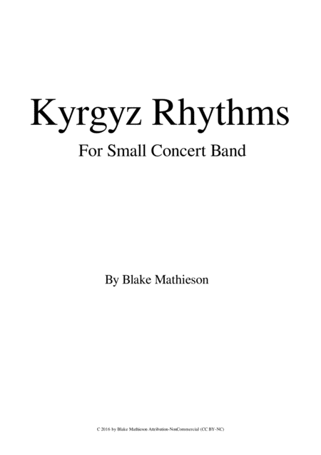 Kyrgyz Rhythms Conductors Booklet Sheet Music