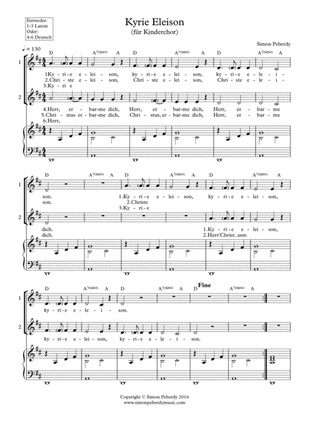 Kyrie Eleison 2016 Canon Satb Setting Sheet Music