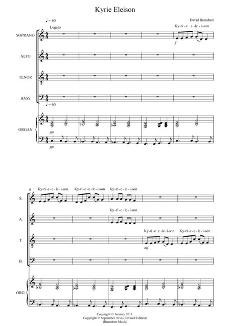 Kyrie Eleison For Choir Satb And Keyboard Sheet Music