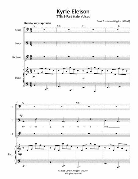 Kyrie Eleison Ttb Sheet Music