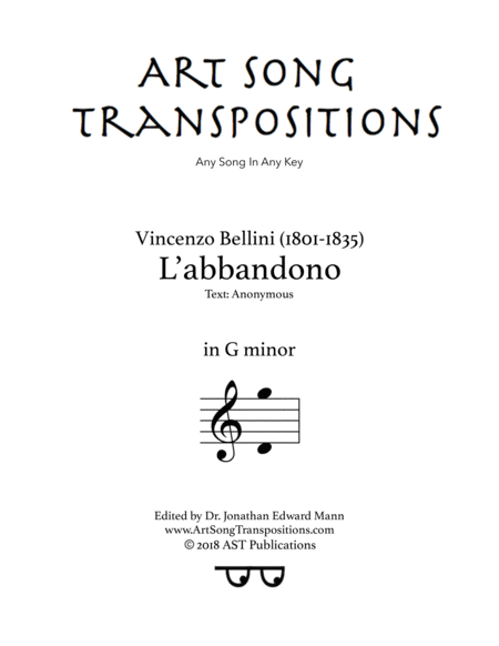 L Abbandono G Minor Sheet Music