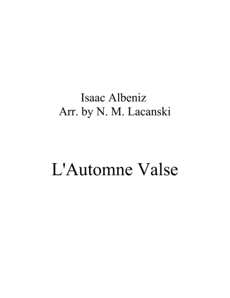 Free Sheet Music L Automne Valse I