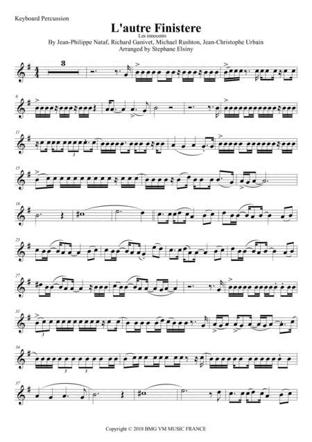 Free Sheet Music L Autre Finistere Les Innocents Karaoke For Keyboard Percussion