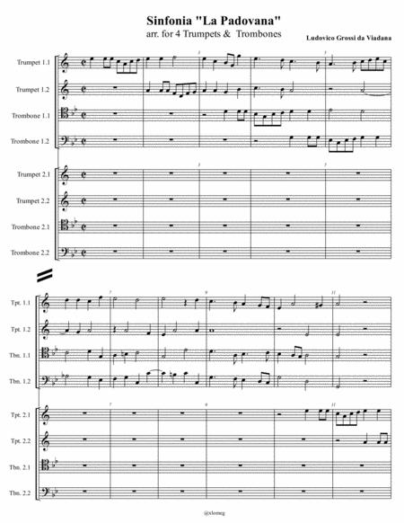 L G Da Viadana Sinfonia La Padovana Sheet Music