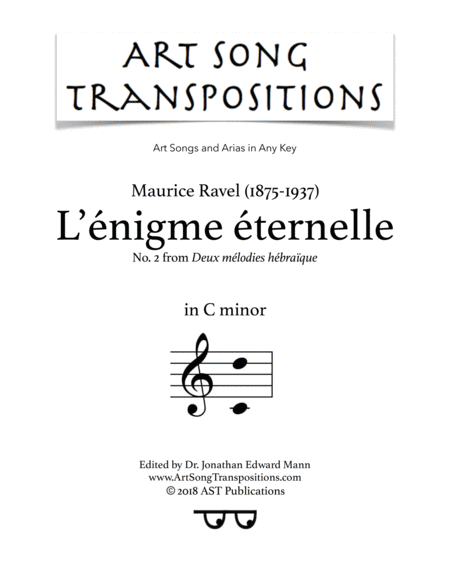 Free Sheet Music L Nigme Ternelle C Minor French