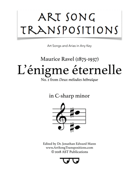 L Nigme Ternelle C Sharp Minor French Sheet Music