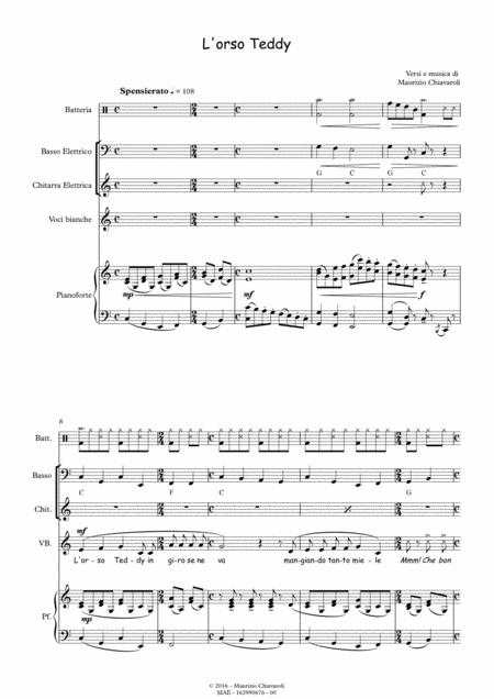 L Orso Teddy Band Version Sheet Music