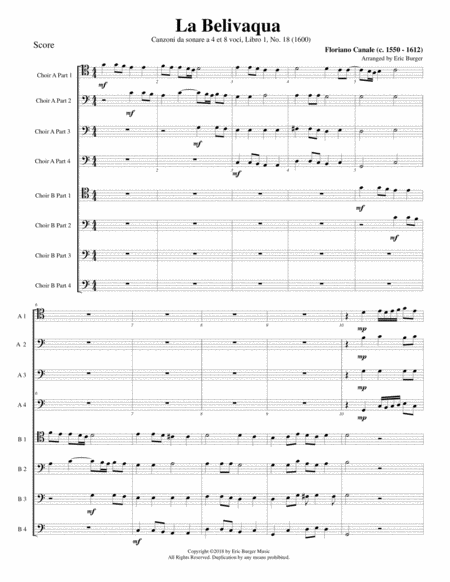 Free Sheet Music La Belivaqua For Trombone Or Low Brass Octet