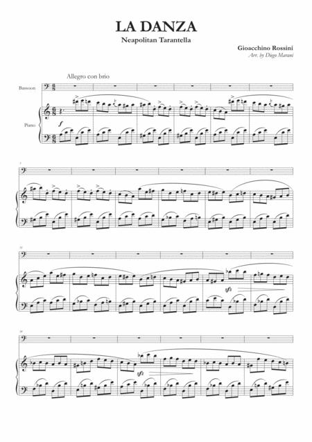 Free Sheet Music La Danza Neapolitan Tarantella For Bassoon And Piano