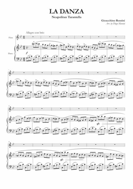 Free Sheet Music La Danza Neapolitan Tarantella For Flute And Piano