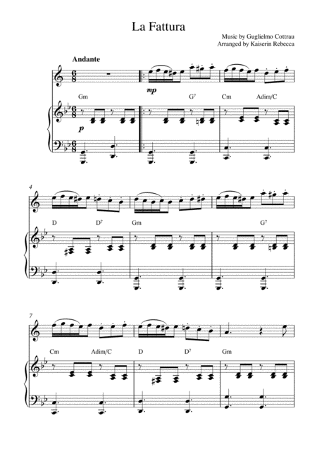 Free Sheet Music La Fattura Soprano Saxophone Solo And Piano Accompaniment