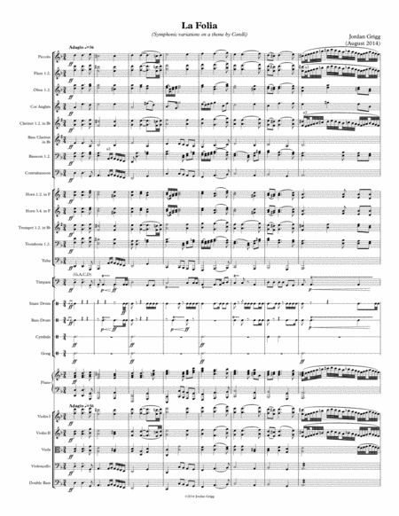 La Folia Symphonic Variations On A Theme By Corelli Score And Parts Sheet Music