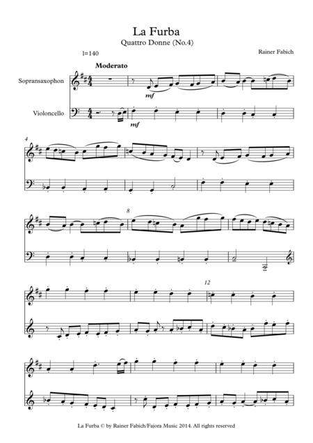 Free Sheet Music La Furba No 4 From Quattro Donne Four Ladies