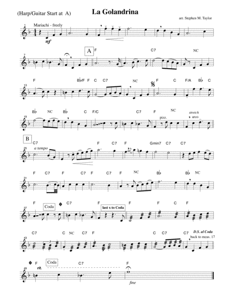 Free Sheet Music La Golandrina The Swallow