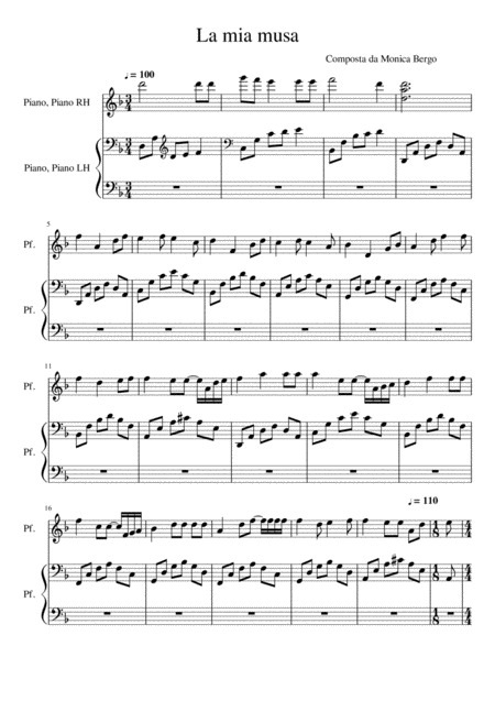 Free Sheet Music La Mia Musa