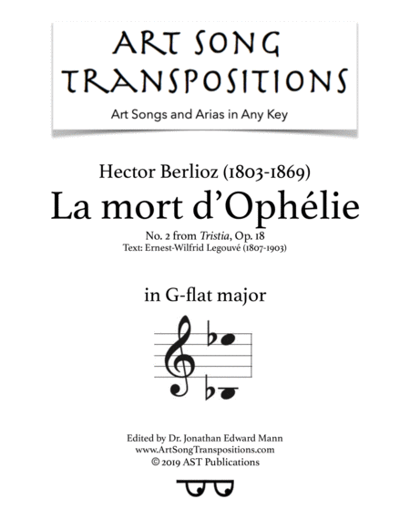 Free Sheet Music La Mort D Ophlie Op 18 No 2 G Flat Major