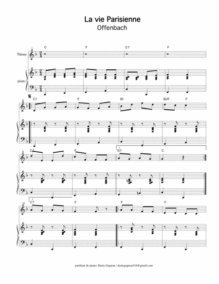 Free Sheet Music La Parisienne Partition De Piano D Accompagnement