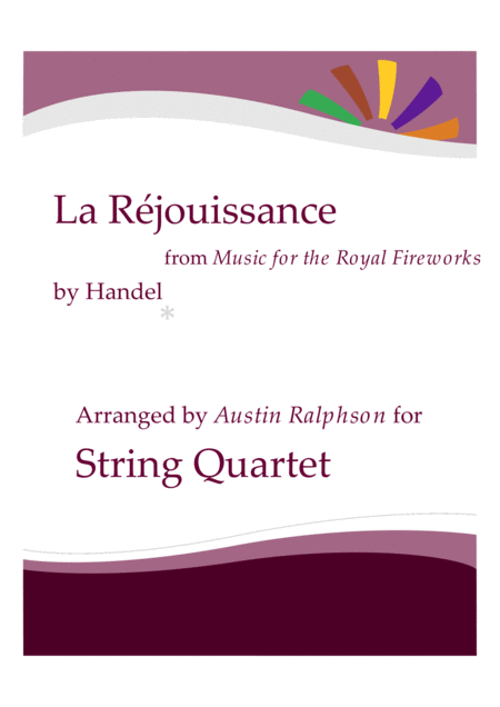 Free Sheet Music La Rejouissance Fireworks String Quartet