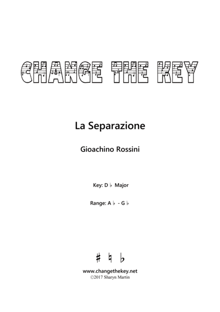 Free Sheet Music La Separazione Db Major