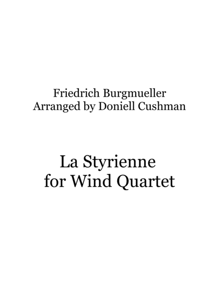 La Styrienne For Wind Quartet Sheet Music