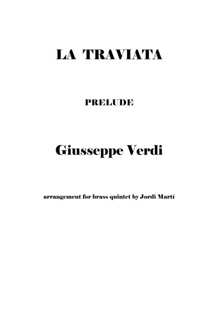 La Traviata Prelude Act I Sheet Music