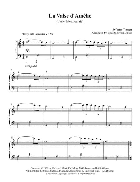 La Valse D Amlie Early Intermediate Piano Sheet Music