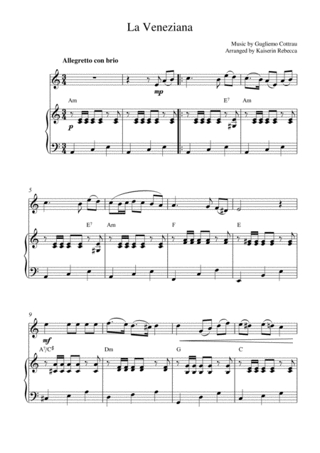 Free Sheet Music La Veneziana