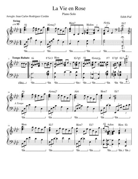 La Vie En Rose La Vida En Rosa Sheet Music