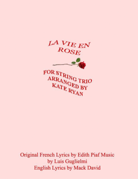 La Vie En Rose String Trio Sheet Music