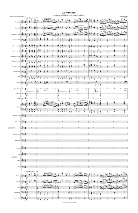 Lacrimoso For Large Orchestra Chorus And Soloists Sheet Music