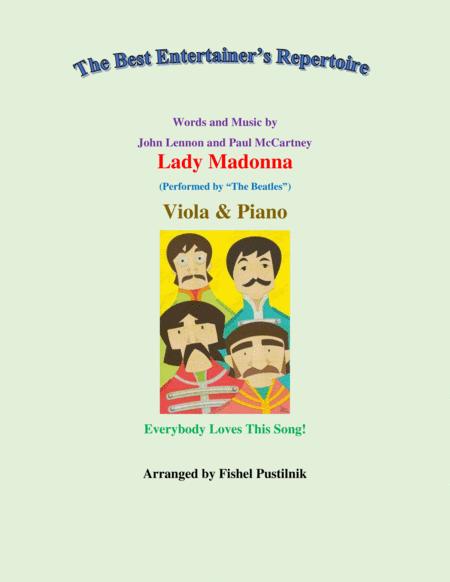 Lady Madonna Jazz Pop Version For Viola And Piano Video Sheet Music