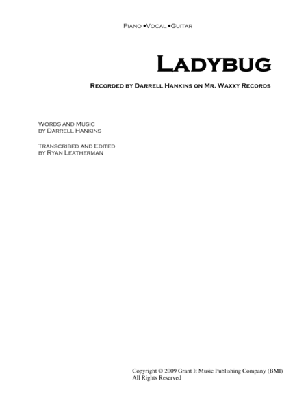 Free Sheet Music Ladybug
