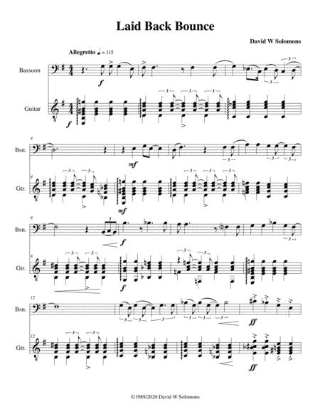 Free Sheet Music Laid Back Bounce For Bassoon And Guitar