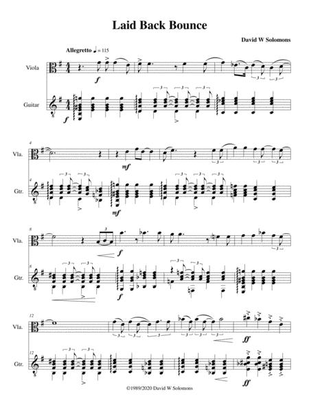 Free Sheet Music Laid Back Bounce For Viola And Guitar