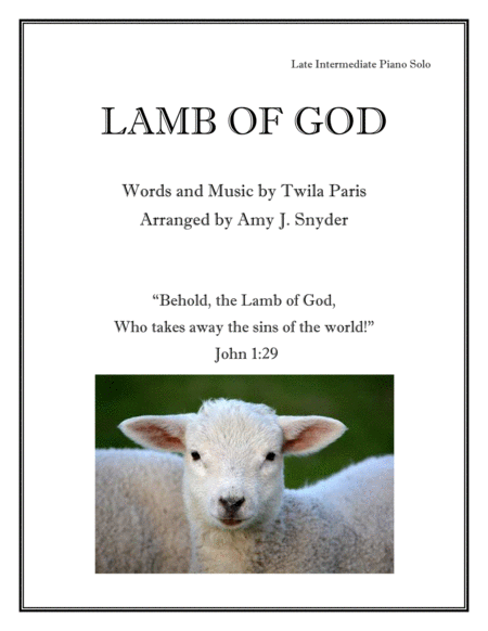 Lamb Of God Piano Solo Sheet Music