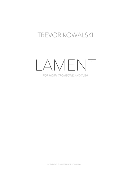 Free Sheet Music Lament Brass Trio