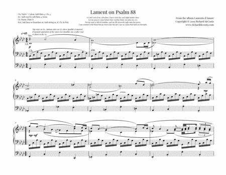 Lament On Psalm 88 Sheet Music